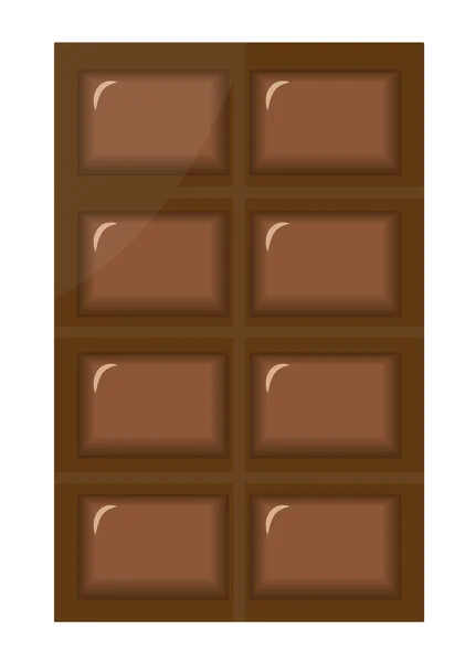 Barra de chocolate sobre fondo blanco vector ilustración — Vector de stock