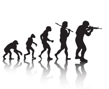 silhouette of human evolution on a white background, vector illustration clipart