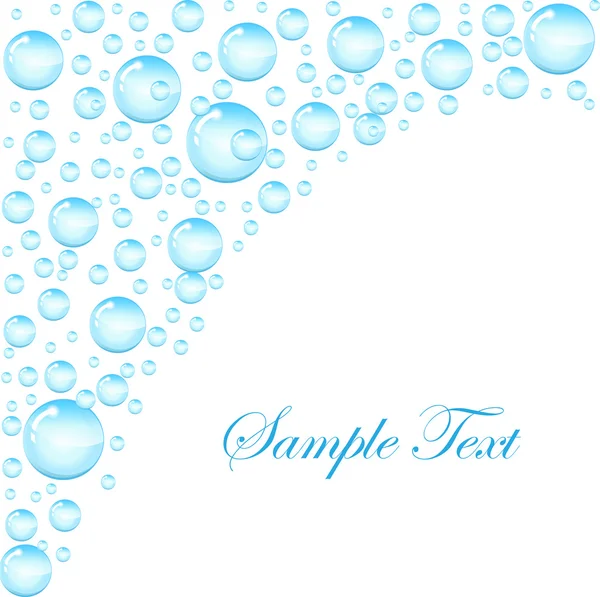 SOAP bubblor bakgrund med utrymme för text. Mall för texten med tvål bubblor, vattendroppar. vektor illustration — Stock vektor