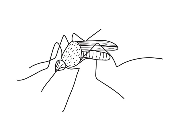 Σχέδιο χέρι κουνούπι, στυλ σκίτσα. Εικονογράφηση διανύσματος — Διανυσματικό Αρχείο