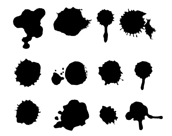 Set sprays, splashes. Set of grunge blots. Grunge brushes. Design elements. Hand drawn. Vector illustration — Stock Vector