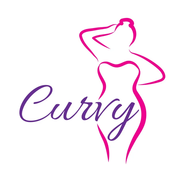 Logo plus size woman. Curvy woman symbol, logo. Vector illustration Stock Vector
