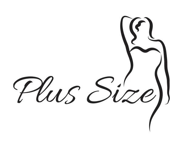 Logo plus size woman. Curvy woman symbol, logo. Vector illustration Royalty Free Stock Illustrations