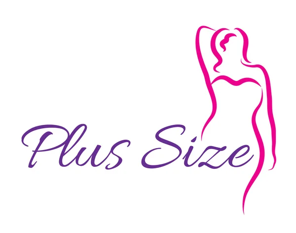 Logo plus size woman. Curvy woman symbol, logo. Vector illustration Vector Graphics