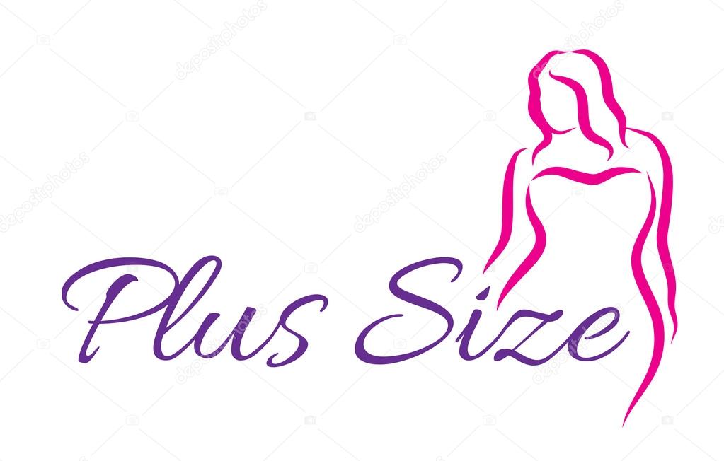 Logo plus size woman. Curvy woman symbol, logo. Vector illustration