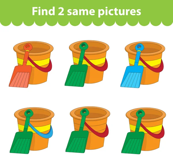 Juego educativo para niños. Encuentra dos fotos iguales. Conjunto de — Vector de stock