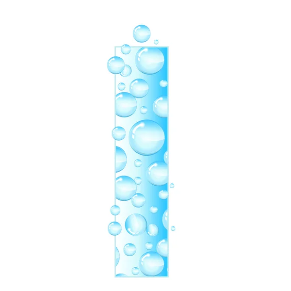 Cartas burbujas de jabón, gotas de agua. Carta de las burbujas de agua. Carta de Aqua. Ilustración vectorial . — Vector de stock