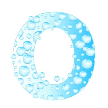 Harfler kabarcıklar, Su damlacıkları sabun. Su kabarcıkları mektup. Aqua mektup. Vektör çizim.