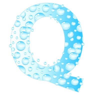 Harfler kabarcıklar, Su damlacıkları sabun. Su kabarcıkları mektup. Aqua mektup. Vektör çizim.