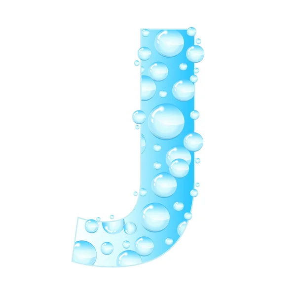 Buchstaben Seifenblasen, Wassertropfen. Brief aus den Wasserblasen. Aqua-Brief. Vektorillustration. — Stockvektor