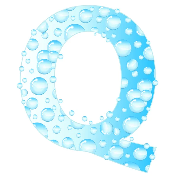 Letters soap bubbles, water droplets. Letter from the water bubbles. Aqua letter. Vector illustration. — Stock Vector