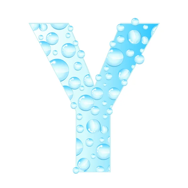 Letters soap bubbles, water droplets. Letter from the water bubbles. Aqua letter. Vector illustration. — Stock Vector