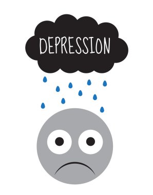 Gülen vektör, depresyon, üzüntü, duygular. Vektör çizim