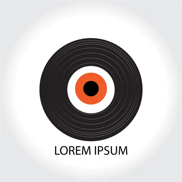 Muzikaal vinylplaat, vinyl opnemen pictogram logo op een witte achtergrond. Vectorillustratie — Stockvector