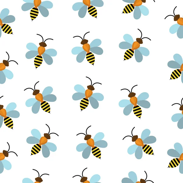 Abejas textura perfecta. Abejas fondo de pantalla. Ilustración vectorial — Archivo Imágenes Vectoriales