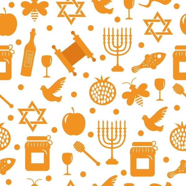 Kusursuz desen, Yahudi yeni yıl için doku. Rosh Hashanah, Shana Tova arka plan duvar kağıdı. Vektör çizimi. — Stok Vektör