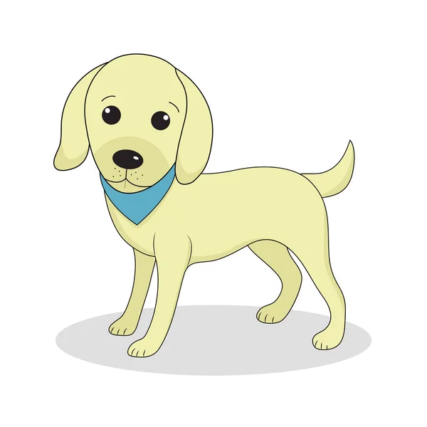 Labrador, schattige hond. Schattige witte pup. Geïsoleerd op witte achtergrond. Vector illustratie — Stockvector