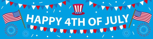 Gelukkige banner poster van 4 juli. American Independence Day sjabloon voor uw ontwerp. Vectorillustratie — Stockvector