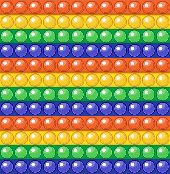 Popit colorido arco-íris sem costura padrão fidget sensorial antistress brinquedo pop-lo interminável textura impressão fundo —  Vetores de Stock