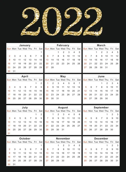 Calendario 2022 vector de plantilla de diseño corporativo. Feliz año nuevo tigre 2022 — Vector de stock
