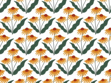 Klasik çiçeklerin pürüzsüz desenleri, modaya uygun baskılar. Çiçeksel yinelenen doku, arka plan. Vektör illüstrasyonu