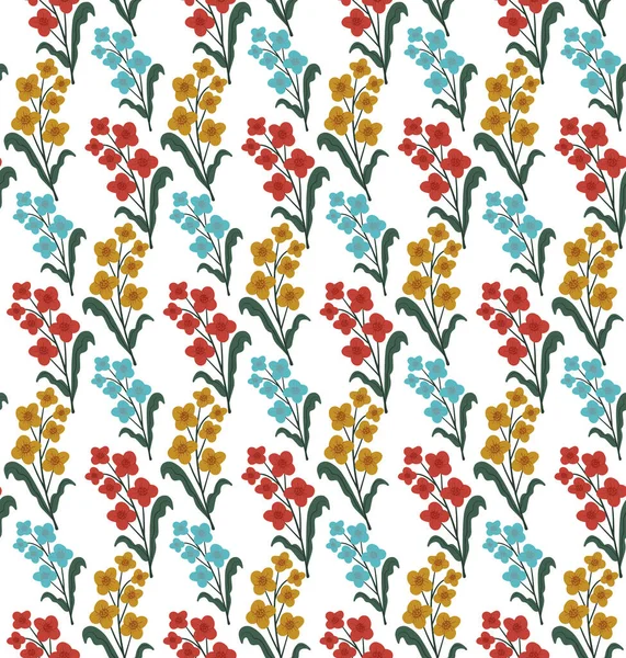 Vintage bloemen naadloos patroon, trendy print. Bloemen herhalende textuur, achtergrond. Vectorillustratie — Stockvector