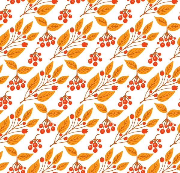 Naadloos patroon met kleurrijke herfstbladeren. Vectorillustratie — Stockvector