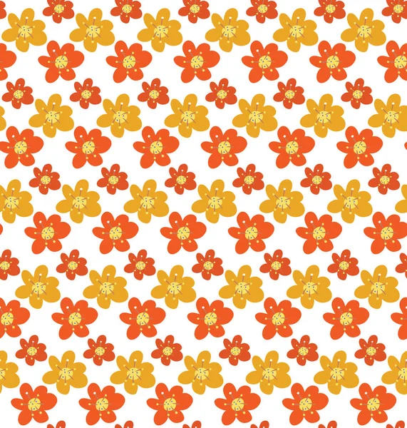 Modèle de fleurs simples. imprimé texturé répétitif à la mode, fond. Illustration vectorielle — Image vectorielle