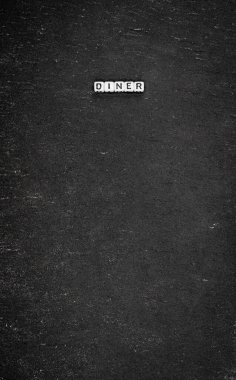 Siyah taş arka planda kelime lokantası