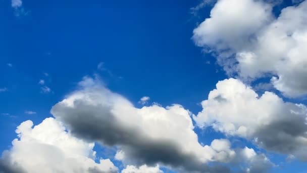 Langit biru dengan awan. Latar belakang alam penyimpangan waktu awan. — Stok Video