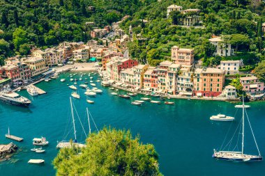 Manzara Portofino Liguria İtalya