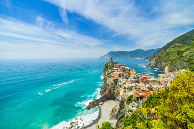 Eski şehir buzlu Liguria İtalya