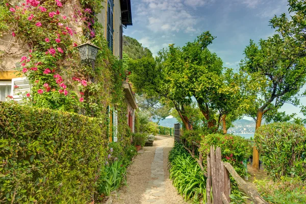 Casa com jardim no museu Ligúria Itália — Fotografia de Stock