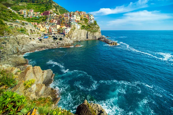 Město na skalách Itálie Liguria Cinque Terre — Stock fotografie