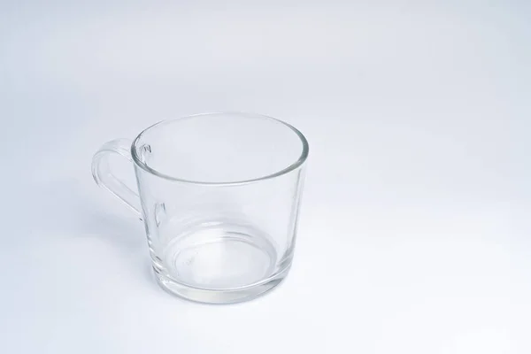 Üres Üveg Kávé Latte Csésze Elszigetelt Fehér Háttér Közé Vágási — Stock Fotó