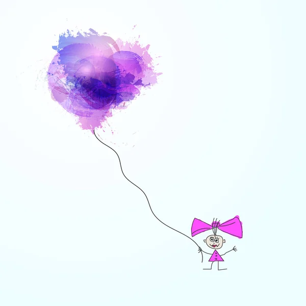 Szczęśliwa dziewczyna zakochana w balon — Wektor stockowy