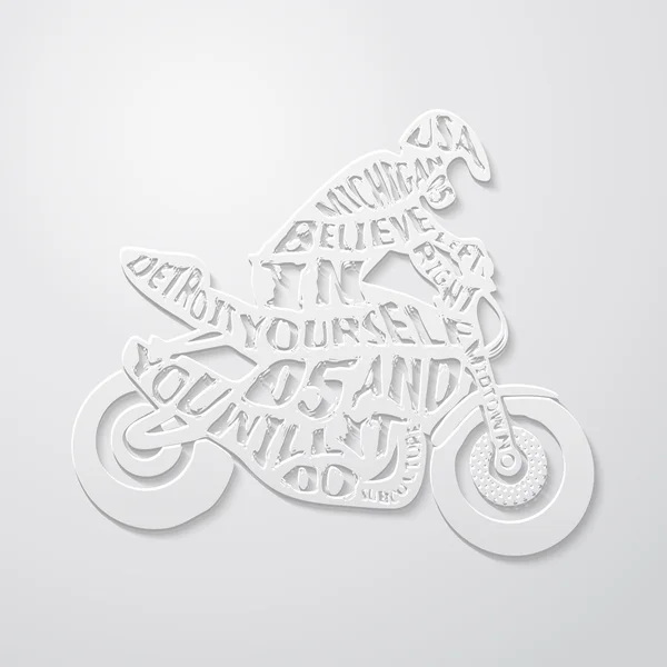 Letras planas motociclista — Vector de stock