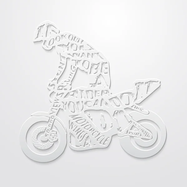 Letras planas motociclista — Vector de stock