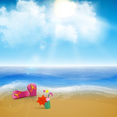 vektör plaj manzara