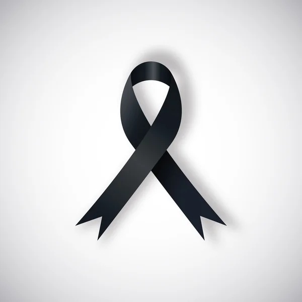 Vector Black awareness ribbon — Stock Vector