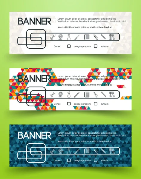 Banners coloridos brillantes del triángulo — Vector de stock