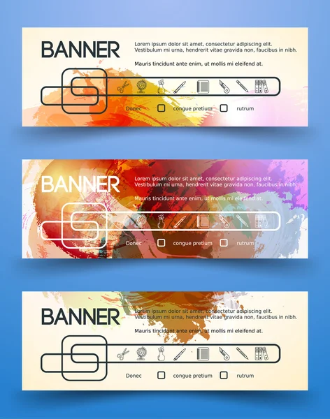 Banners coloridos brillantes Gráficos vectoriales