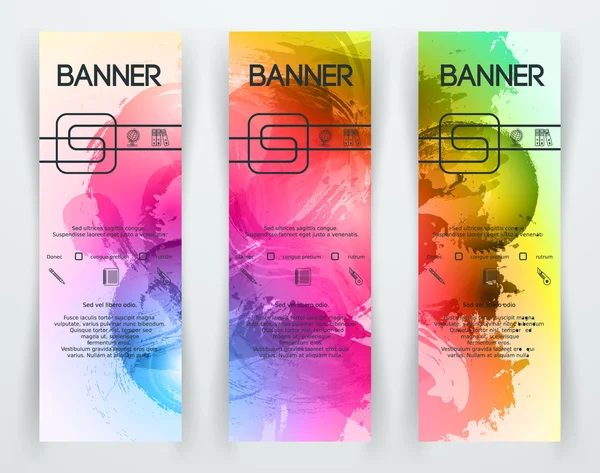 Banners coloridos brilhantes — Vetor de Stock