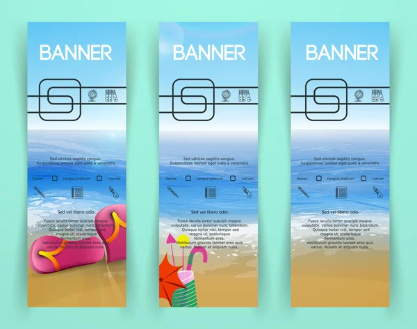 Vektor Strand Landschaft Banner — Stockvektor