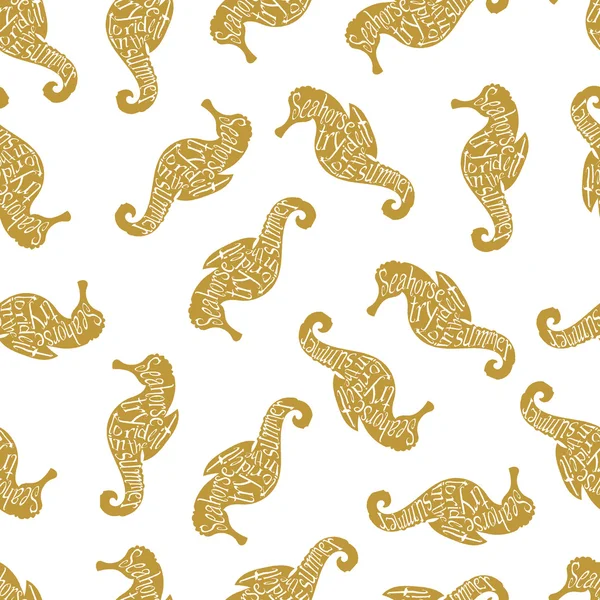 Tipografia lettering seahorse pattern —  Vetores de Stock