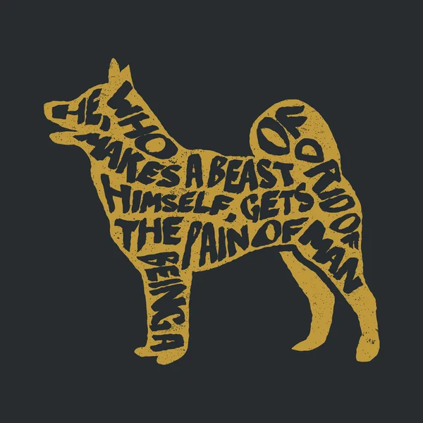 犬シルエットと活版印刷のポスター ロイヤリティフリーストックベクター