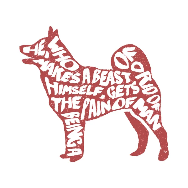 Typograficzne plakat z sylwetka psa — Wektor stockowy
