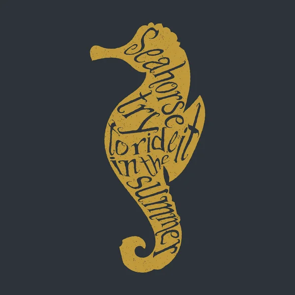 Typografie písmo seahorse — Stockový vektor