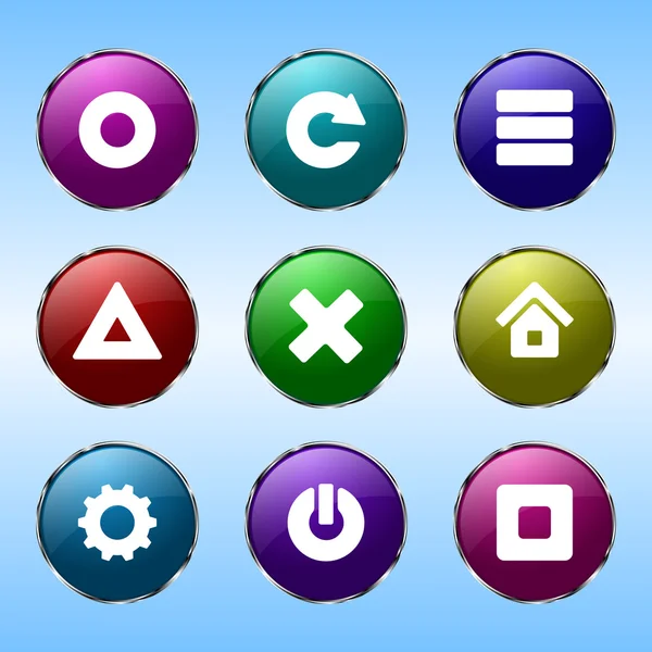 Nove botões coloridos para sites —  Vetores de Stock