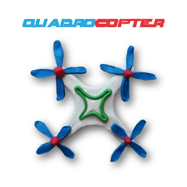 Quadrocopter biały — Wektor stockowy